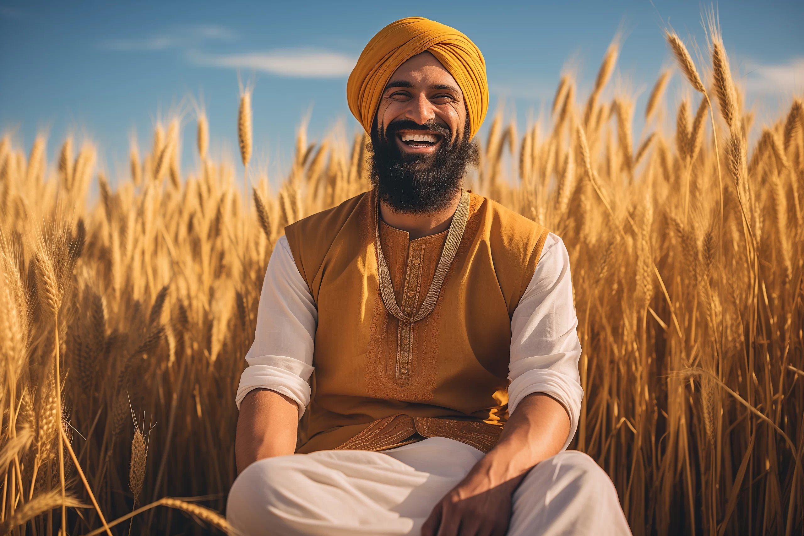 portrait indian people celebrating baisakhi festival